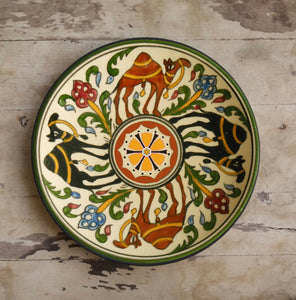 Exquisitely hand painted Israeli wall plate.