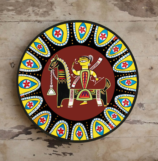 Hand painted 'Madhubani' Wall Plates.-001