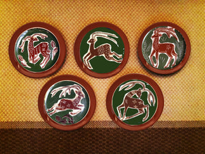 Hand Painted Set of 5 Portugese Wall Plates