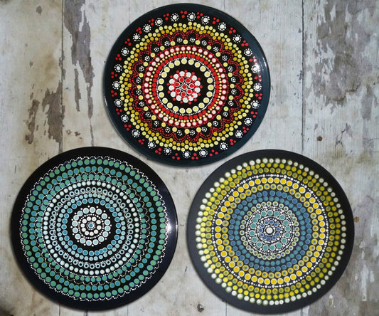 Hand painted Set of 3 Australian Wall Plates