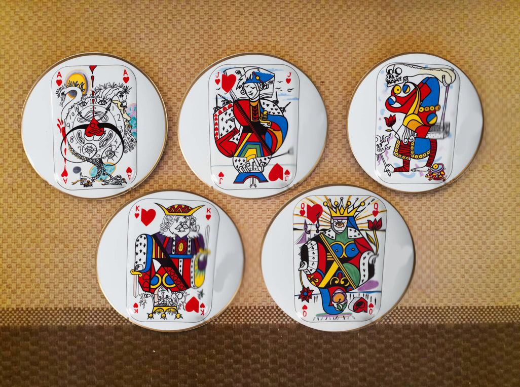 Hand-painted Set of Five Dali Wall Plates