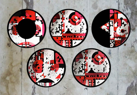 Exquisitely hand painted Set of 5 'Love Jigsaw' Wall Plates