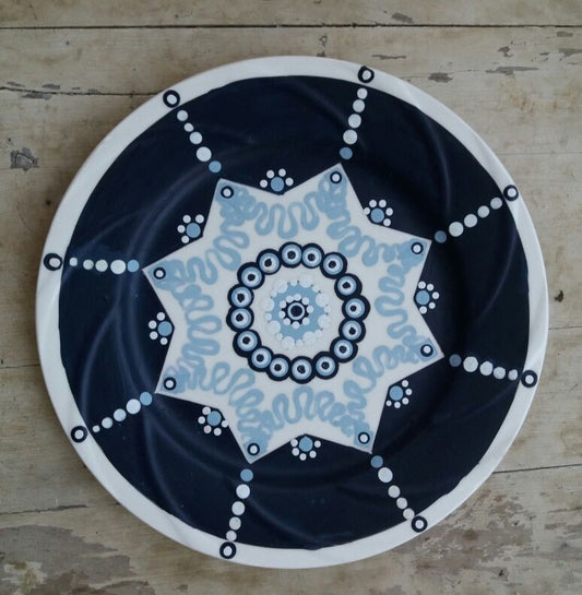 Hand Painted Turkish Dotted wall plate (Medium)