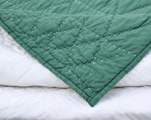 Load image into Gallery viewer, Aztec, Tropical Green, cotton kantha quilt