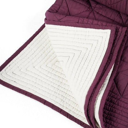 PLUM cotton quilted bedspread with check pattern, Sizes available