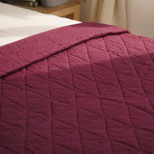 Load image into Gallery viewer, PLUM cotton quilted bedspread with check pattern, Sizes available