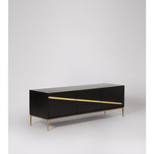 Load image into Gallery viewer, TV Console | Black Mango Wood &amp; Brass