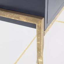 Load image into Gallery viewer, Navy Blue/Gold Console Table