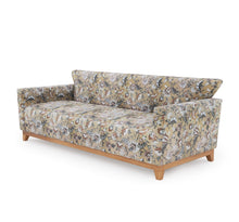 Load image into Gallery viewer, 3 seater sofa with floral upholstery with handcrafted solid wood frame