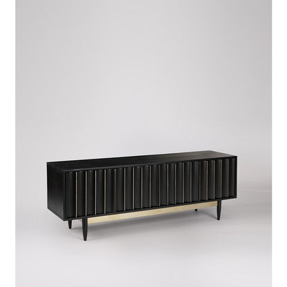 Elegant Mango Wood And Brass Tv Unit