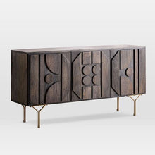 Load image into Gallery viewer, Sideboard made in solid mango wood with 3 doors with metal legs
