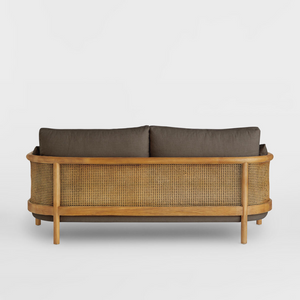 Tan Brown Cane Sofa