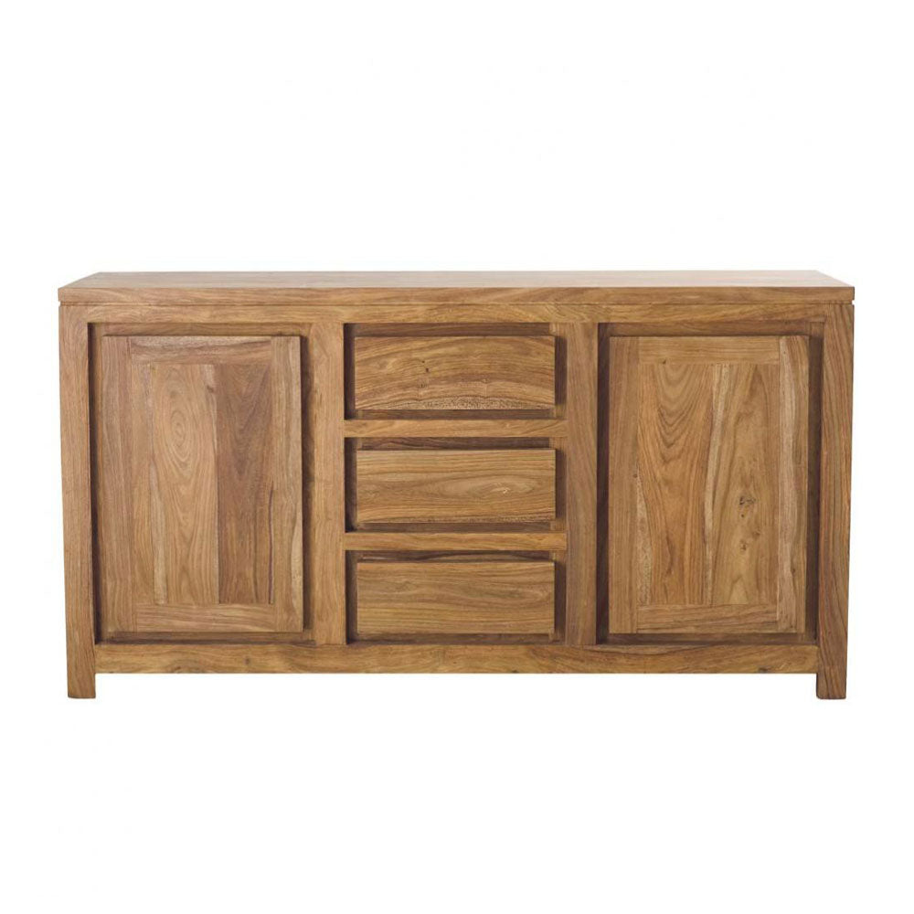 2 Door 3 Drawer Sideboard in Natural Finish raw design