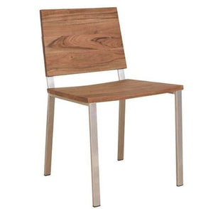 Acacia Wood Dining Set chair close up