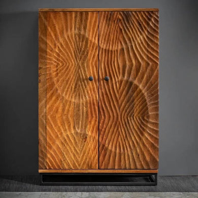 wave inspired bar cabinet