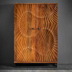 wave inspired bar cabinet