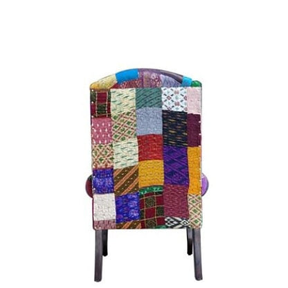 silk patch wing chair back view