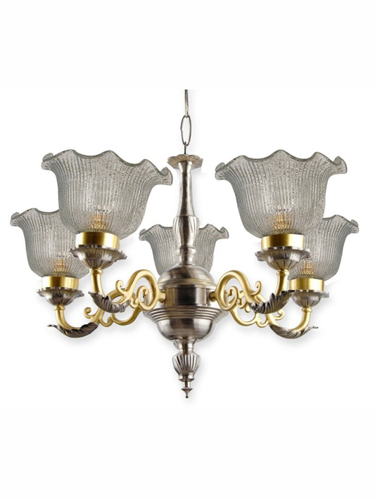 Dual Finish Brass Vine Chandelier