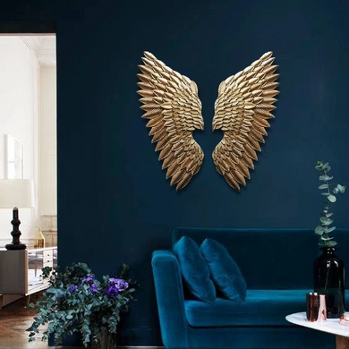 Metal Golden Divine Angel Wings Wall Art Mural Wall Hanging