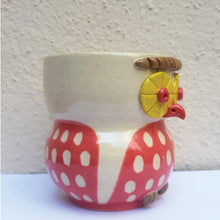 Load image into Gallery viewer, Dotted Red Owl Planter side view