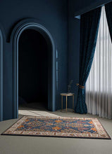 Load image into Gallery viewer, Mythos - Indigo/Dark Ivory Hand Tufted Rug placement on the floor