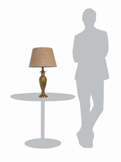 Gold Vintage Aluminium Single Table Lamp Light With 14 Inch Tapered Jute Shade comparison with human