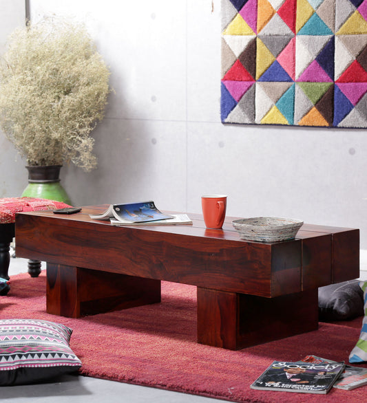 Designer Low Height Coffee Table in Honey