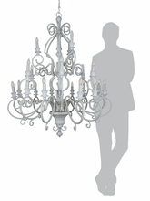 Load image into Gallery viewer, Transitional White 21-Lights Triple-Tiered Luxurious Steel Candelabra Chandelier
