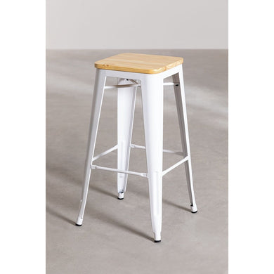 Industrial Wooden Bar Stool
