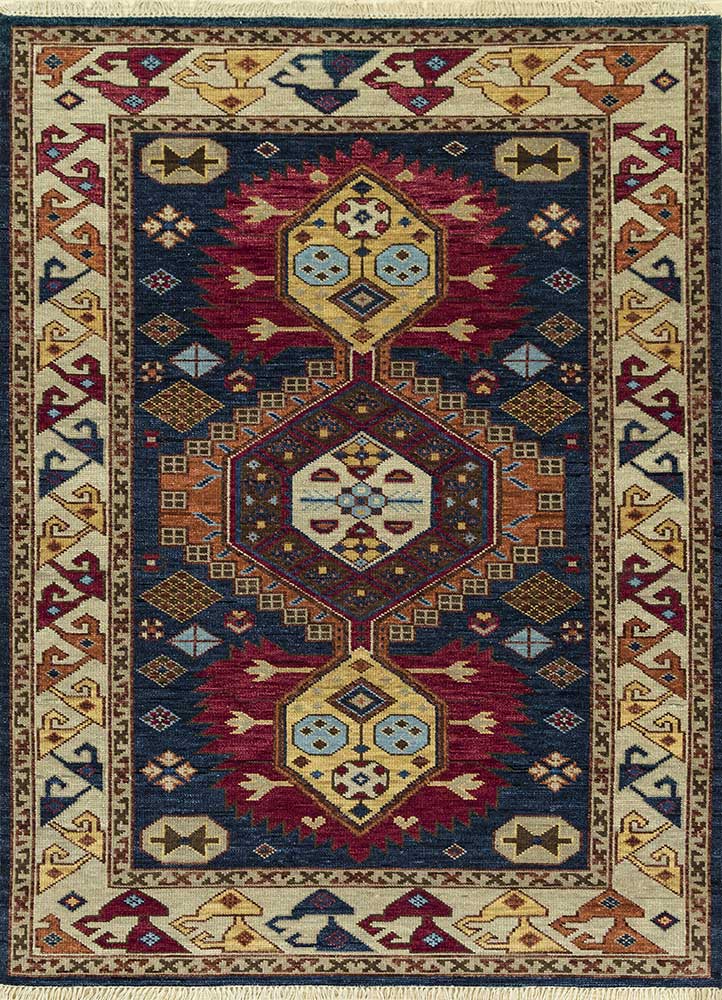 Savana - Medieval Blue/Beige Hand Knotted Rug