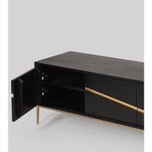 Load image into Gallery viewer, TV Console | Black Mango Wood &amp; Brass