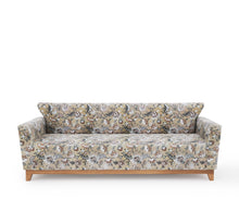 Load image into Gallery viewer, 3 seater sofa with floral upholstery with handcrafted solid wood frame