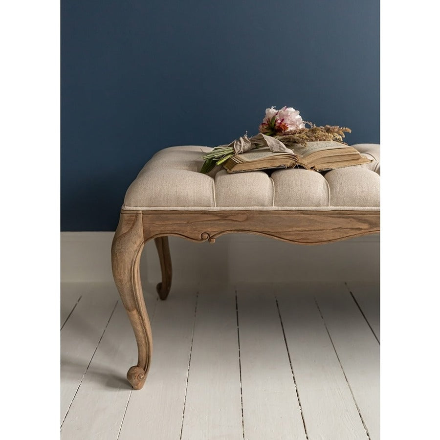 Taupe Velvet Upholstered Bench