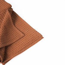 Load image into Gallery viewer, Brown or Burnt sienna waffle Throw blanket, 100% cotton, 50X60 inches