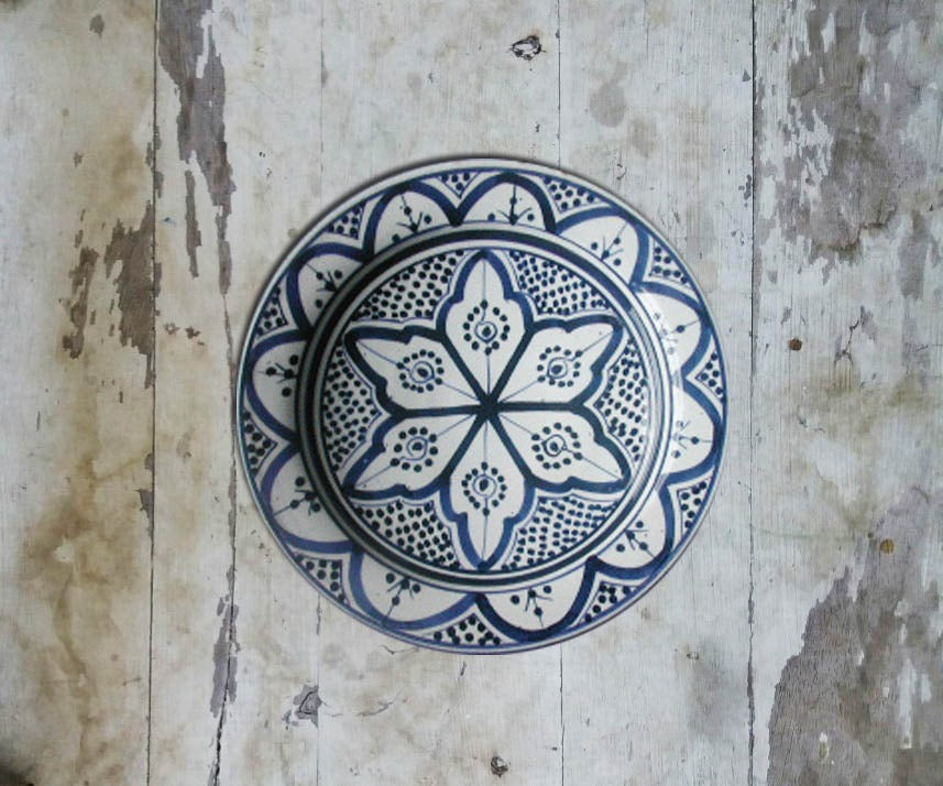 Hand painted Moroccan Wall Plate-092