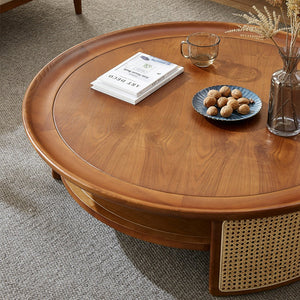 Rattan & Solid Wood Coffee Table