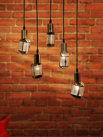 Set of 5 Jazz Microphone Pendant Light