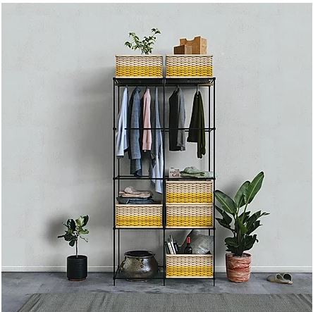 yellow color multi basket shelf