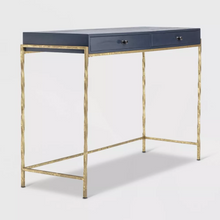 Load image into Gallery viewer, Navy Blue/Gold Console Table