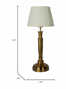 Transitional Hand-Carved Gold 23 Inch Steel Table Lamp dimensions
