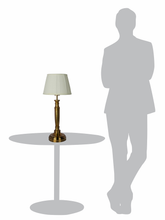 Load image into Gallery viewer, Transitional Hand-Carved Gold 23 Inch Steel Table Lamp comparison with human