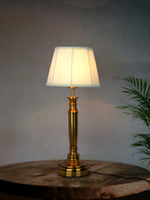 Load image into Gallery viewer, 10 Inch Golden Tapered Pleated Fabric Lampshade
