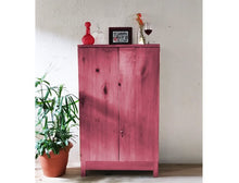 Load image into Gallery viewer, Beetroot Pink Solid Wood Tall Bar Cabinet