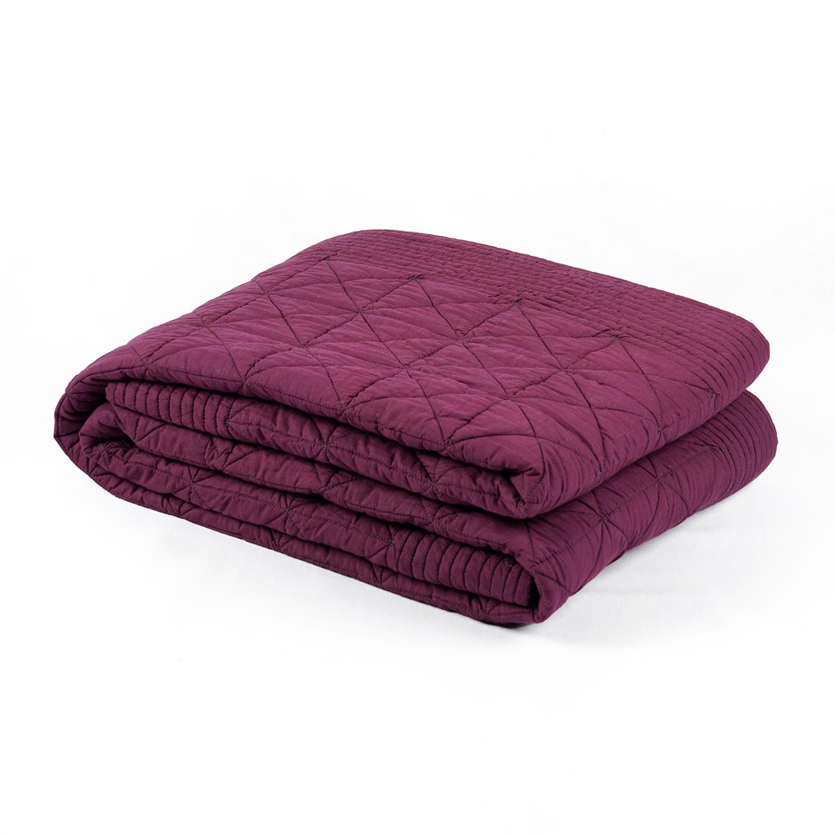 PLUM cotton quilted bedspread with check pattern, Sizes available