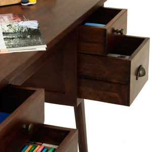 Prague Study Table - Mahogany drawer close up