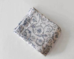 SWIRL - Blue soft Cotton three layer dohar, sizes available