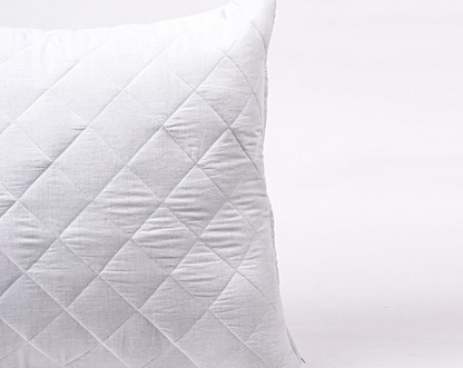 White quilted cotton Pillow protectors with zipper closure, all sizes available