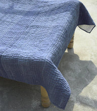 Load image into Gallery viewer, Denim Blue stonewashed cotton kantha quilt
