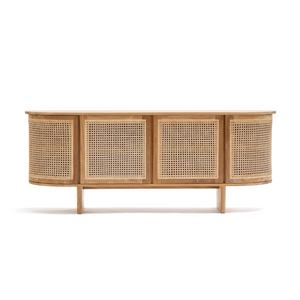 Curved online rattan sideboard