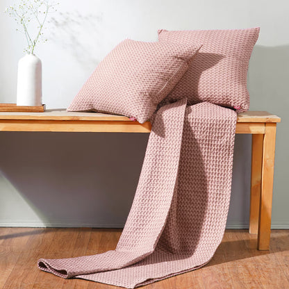 Old Rose colour waffle Throw blanket, 100% cotton, 50X60 inches